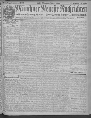 Münchner neueste Nachrichten Samstag 5. Dezember 1896