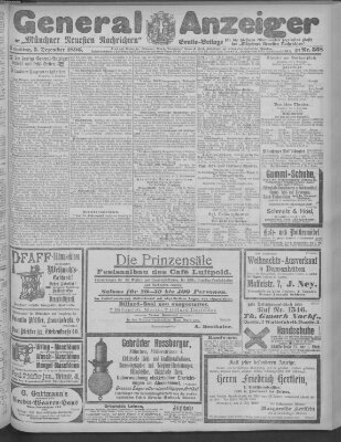 Münchner neueste Nachrichten Samstag 5. Dezember 1896