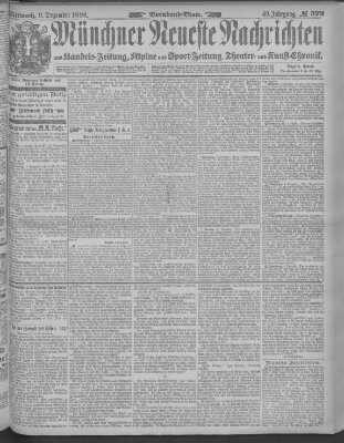 Münchner neueste Nachrichten Mittwoch 9. Dezember 1896