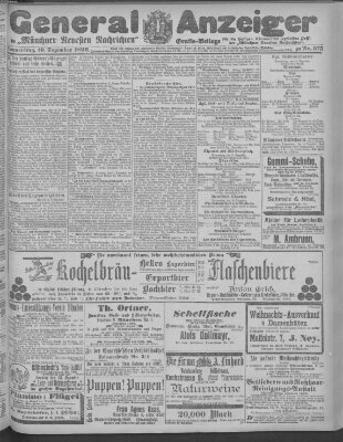 Münchner neueste Nachrichten Donnerstag 10. Dezember 1896