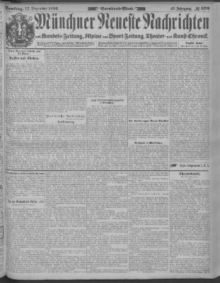 Münchner neueste Nachrichten Samstag 12. Dezember 1896