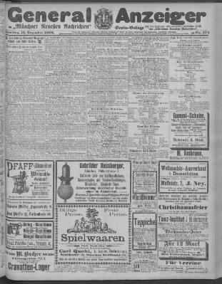 Münchner neueste Nachrichten Samstag 12. Dezember 1896