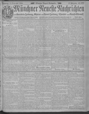 Münchner neueste Nachrichten Sonntag 13. Dezember 1896