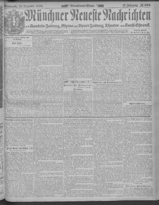 Münchner neueste Nachrichten Mittwoch 16. Dezember 1896