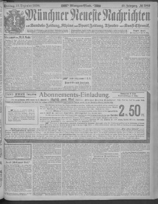 Münchner neueste Nachrichten Freitag 18. Dezember 1896