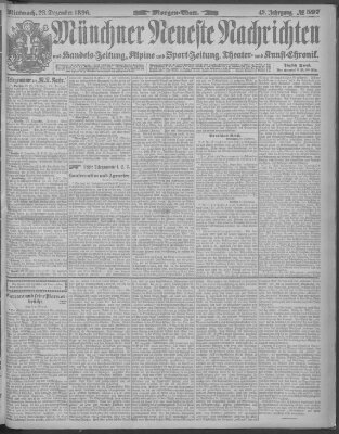 Münchner neueste Nachrichten Mittwoch 23. Dezember 1896