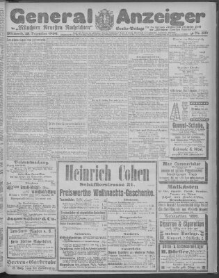 Münchner neueste Nachrichten Mittwoch 23. Dezember 1896