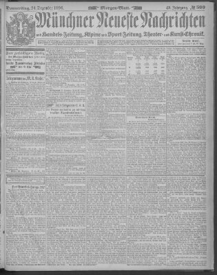 Münchner neueste Nachrichten Donnerstag 24. Dezember 1896