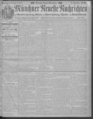 Münchner neueste Nachrichten Freitag 25. Dezember 1896