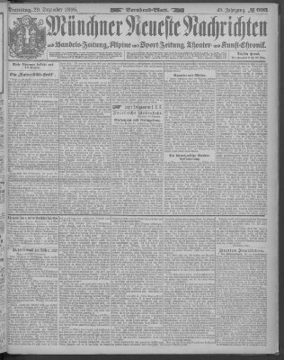 Münchner neueste Nachrichten Dienstag 29. Dezember 1896