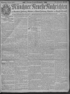 Münchner neueste Nachrichten Montag 5. April 1897