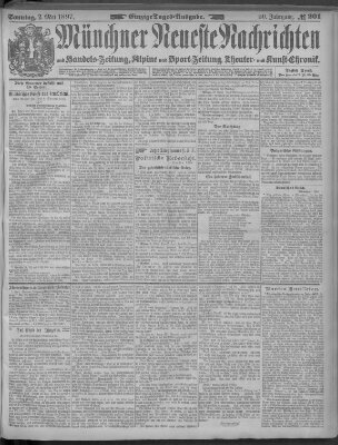 Münchner neueste Nachrichten Sonntag 2. Mai 1897