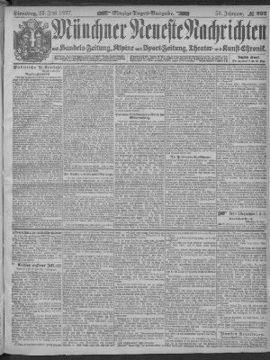 Münchner neueste Nachrichten Dienstag 29. Juni 1897