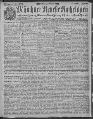 Münchner neueste Nachrichten Mittwoch 30. Juni 1897