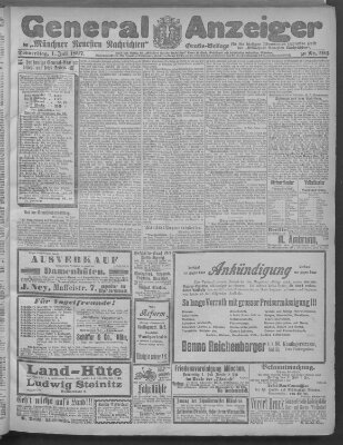 Münchner neueste Nachrichten Donnerstag 1. Juli 1897