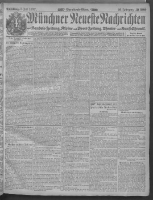 Münchner neueste Nachrichten Samstag 3. Juli 1897