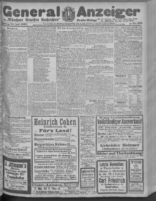 Münchner neueste Nachrichten Samstag 24. Juli 1897