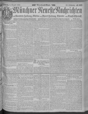 Münchner neueste Nachrichten Mittwoch 11. August 1897