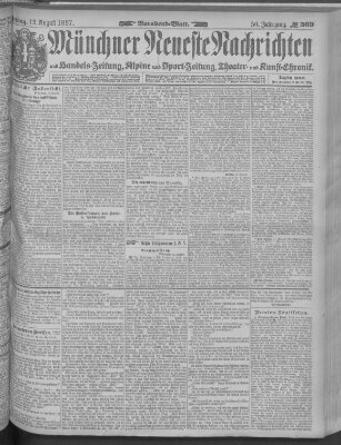 Münchner neueste Nachrichten Freitag 13. August 1897