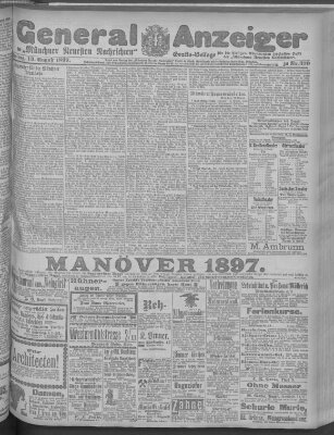 Münchner neueste Nachrichten Freitag 13. August 1897