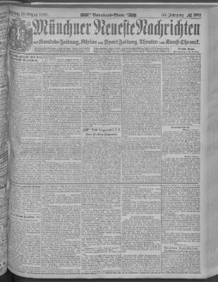 Münchner neueste Nachrichten Freitag 20. August 1897