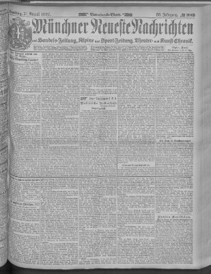 Münchner neueste Nachrichten Samstag 21. August 1897