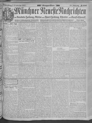 Münchner neueste Nachrichten Donnerstag 2. September 1897