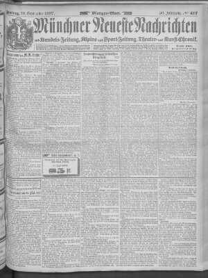 Münchner neueste Nachrichten Freitag 10. September 1897