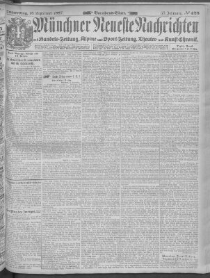 Münchner neueste Nachrichten Donnerstag 16. September 1897