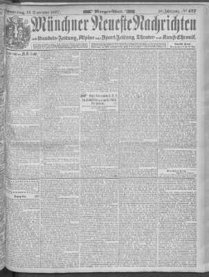 Münchner neueste Nachrichten Donnerstag 16. September 1897