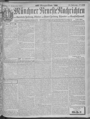 Münchner neueste Nachrichten Freitag 17. September 1897