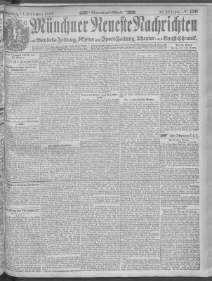 Münchner neueste Nachrichten Samstag 18. September 1897