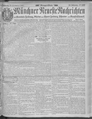 Münchner neueste Nachrichten Mittwoch 22. September 1897