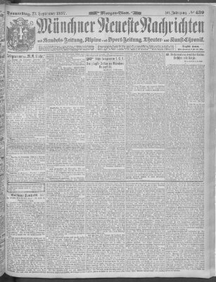 Münchner neueste Nachrichten Donnerstag 23. September 1897