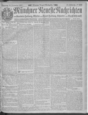 Münchner neueste Nachrichten Sonntag 26. September 1897