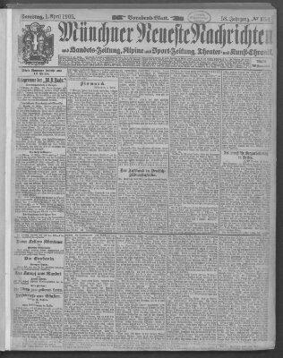 Münchner neueste Nachrichten Samstag 1. April 1905