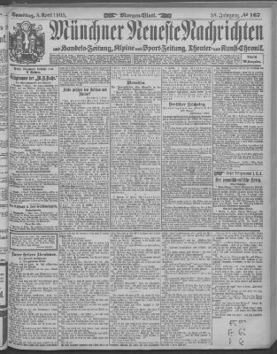 Münchner neueste Nachrichten Samstag 8. April 1905