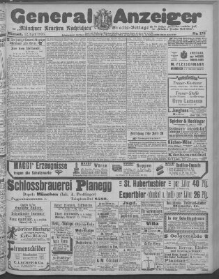 Münchner neueste Nachrichten Mittwoch 12. April 1905