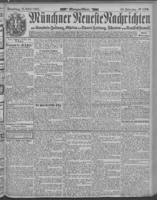 Münchner neueste Nachrichten Samstag 15. April 1905