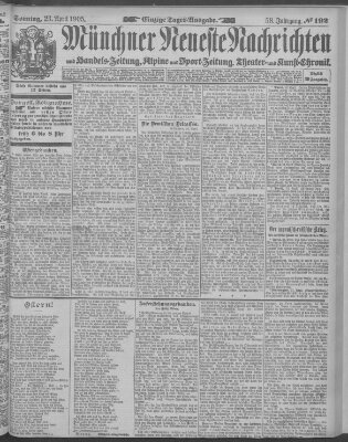 Münchner neueste Nachrichten Sonntag 23. April 1905