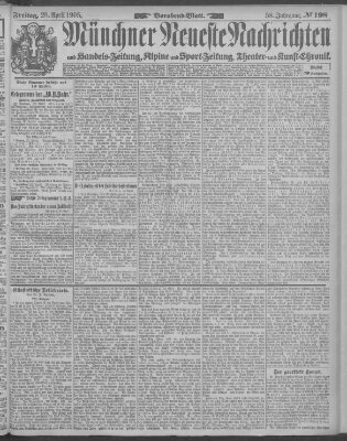 Münchner neueste Nachrichten Freitag 28. April 1905