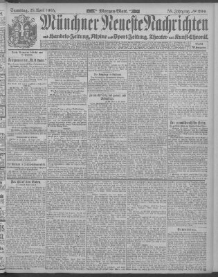 Münchner neueste Nachrichten Samstag 29. April 1905