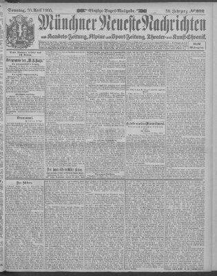 Münchner neueste Nachrichten Sonntag 30. April 1905