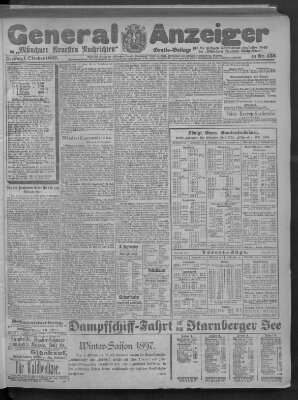 Münchner neueste Nachrichten Freitag 1. Oktober 1897