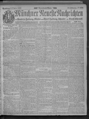 Münchner neueste Nachrichten Samstag 2. Oktober 1897