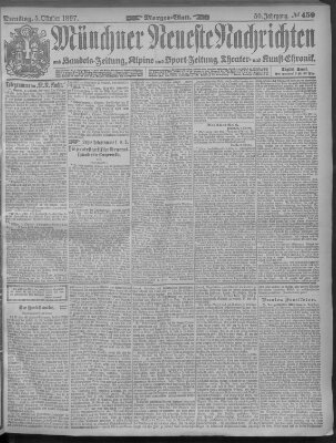 Münchner neueste Nachrichten Dienstag 5. Oktober 1897