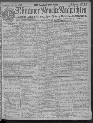 Münchner neueste Nachrichten Samstag 9. Oktober 1897