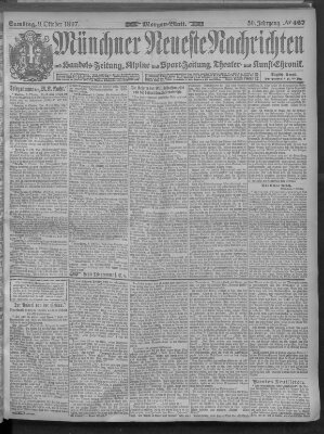 Münchner neueste Nachrichten Samstag 9. Oktober 1897