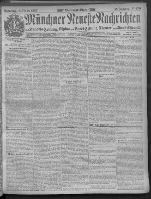 Münchner neueste Nachrichten Samstag 16. Oktober 1897