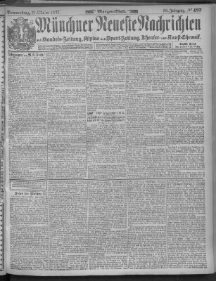 Münchner neueste Nachrichten Donnerstag 21. Oktober 1897